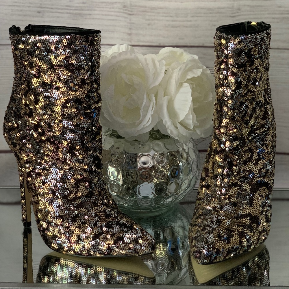 Designer Sequin Booties-SOLD